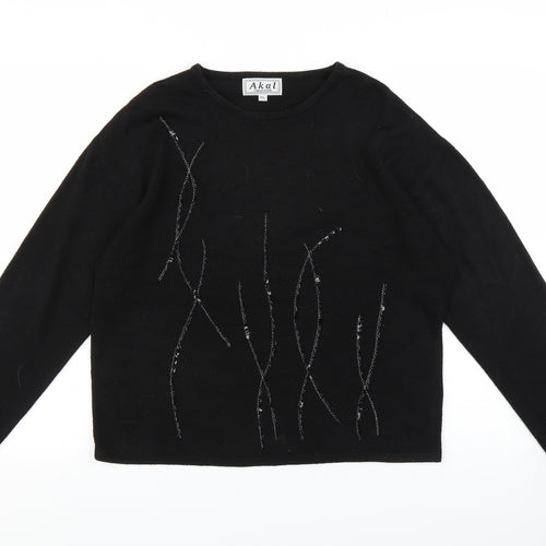 Akal Womens Black   Pullover Jumper Size M