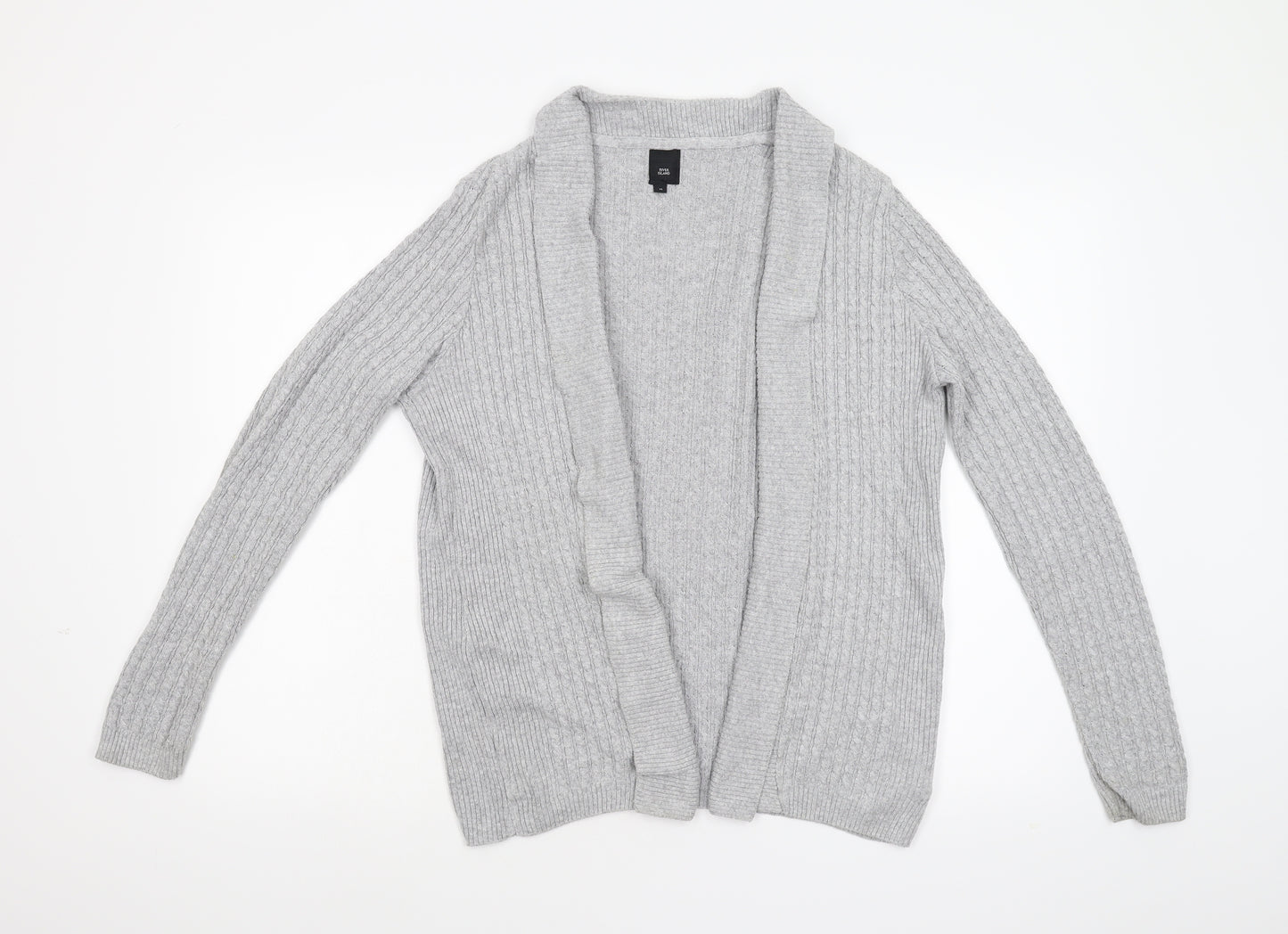 River Island Womens Grey  Knit Cardigan Jumper Size M
