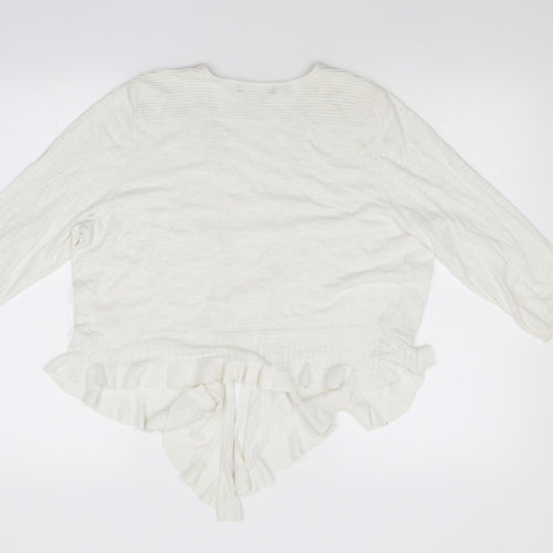 BM Collection Womens Ivory  Knit Cardigan Jumper Size M