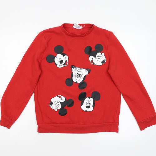 Primark Womens Red  Fleece Pullover Sweatshirt Size S