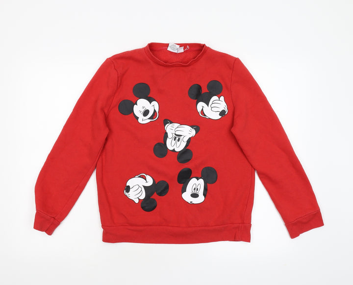 Primark Womens Red  Fleece Pullover Sweatshirt Size S