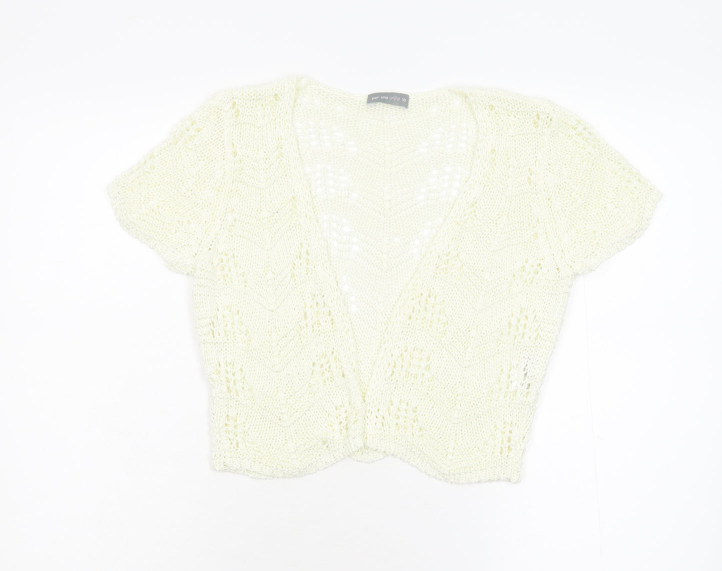 Per Una Womens Ivory  Knit Shrug Jumper Size 10