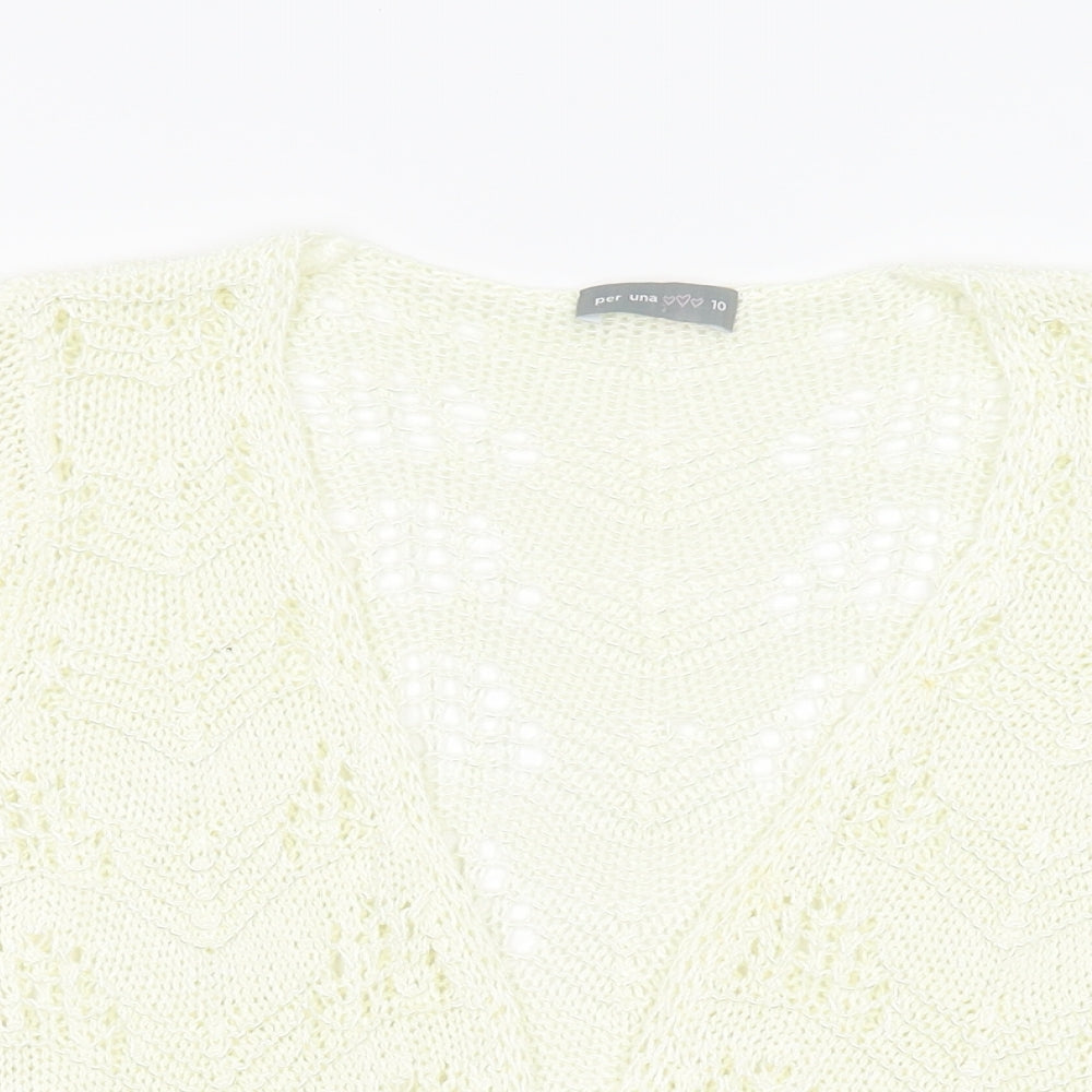Per Una Womens Ivory  Knit Shrug Jumper Size 10