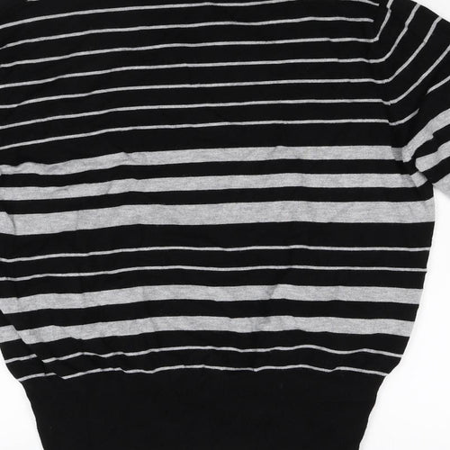 Preworn Womens Black Striped Knit Pullover Jumper Size M