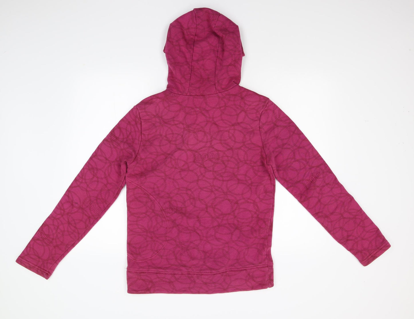Moon: Climbing Clothing Womens Pink Geometric Fleece Pullover Hoodie Size M