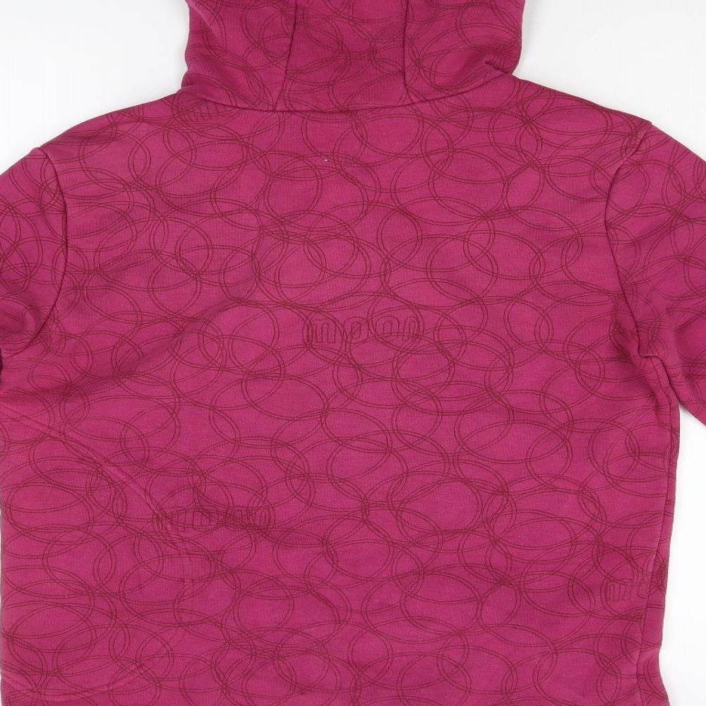 Moon: Climbing Clothing Womens Pink Geometric Fleece Pullover Hoodie Size M