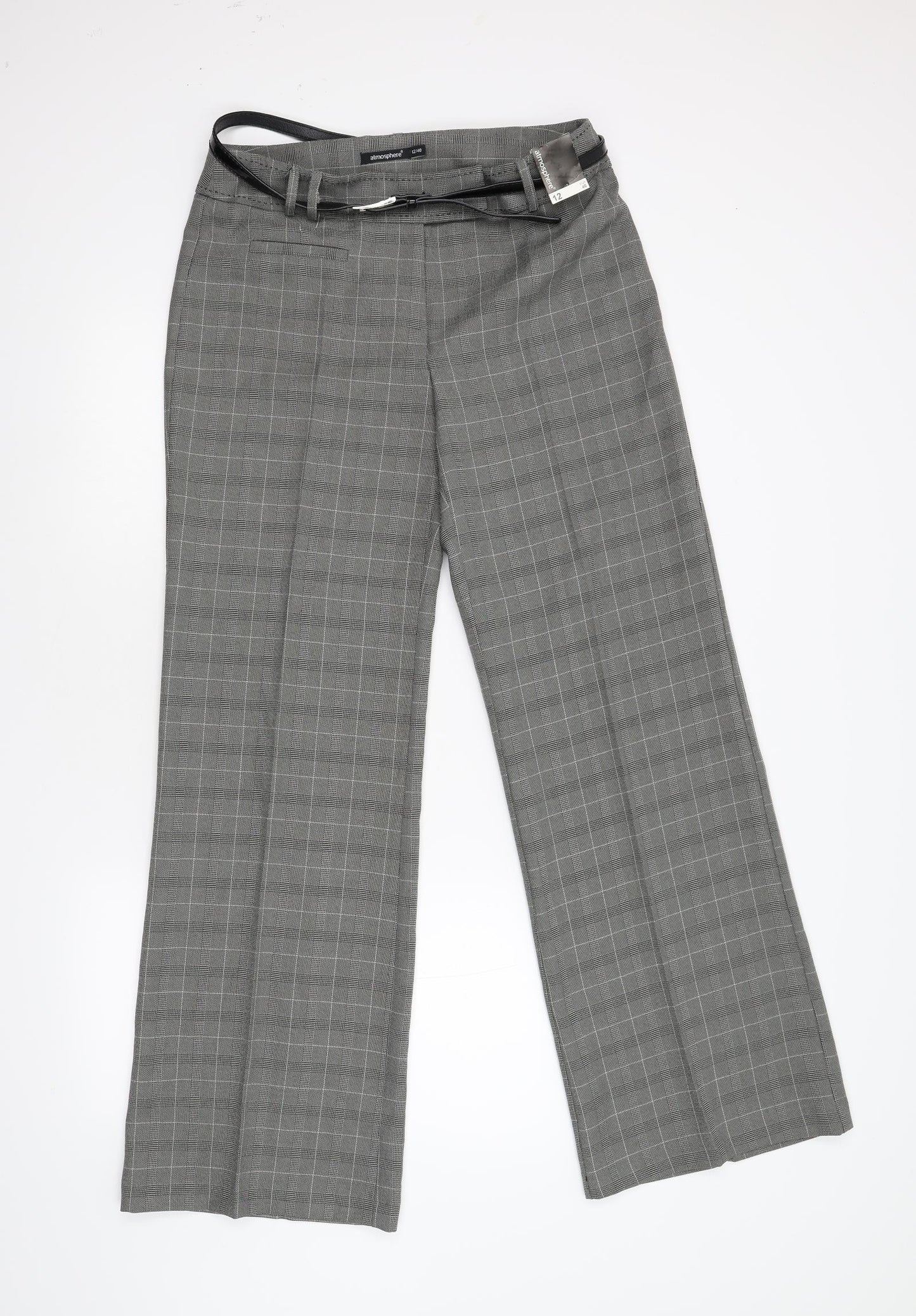 Primark Womens Grey Check  Trousers  Size 12 L31 in