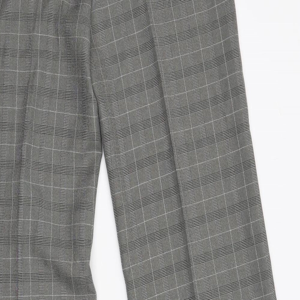 Primark Womens Grey Check  Trousers  Size 12 L31 in