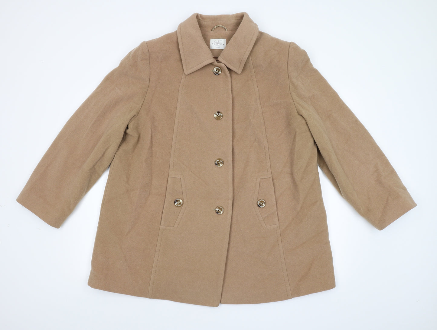 Eastex Womens Beige  Knit Overcoat Coat Size 20