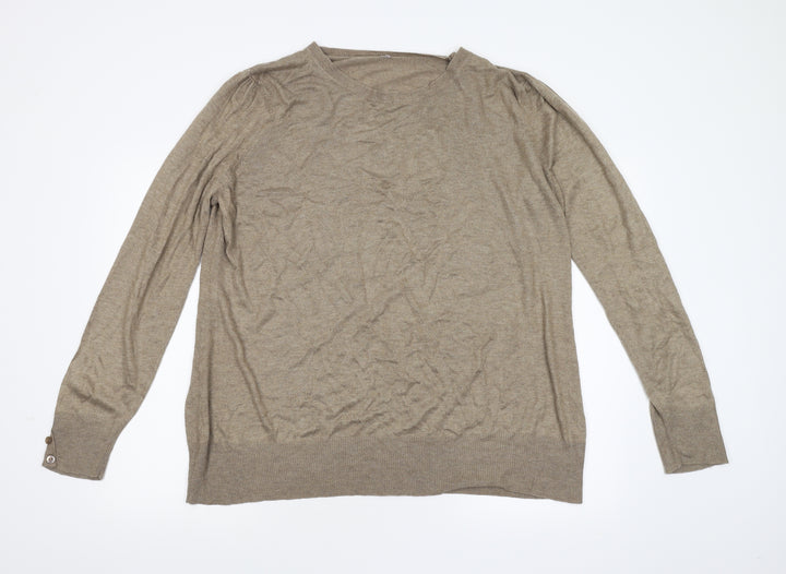 Evans Womens Brown  Knit Pullover Jumper Size 22