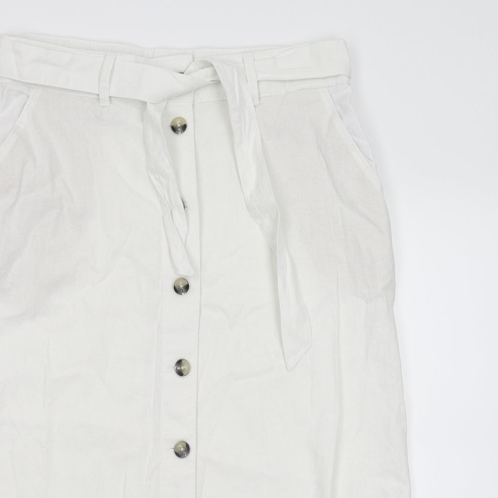 M&S Womens Ivory   A-Line Skirt Size 14
