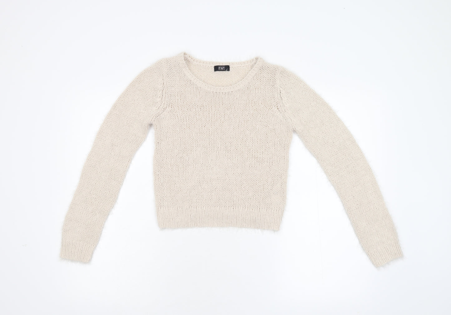 F&F Womens Beige  Knit Pullover Jumper Size 6