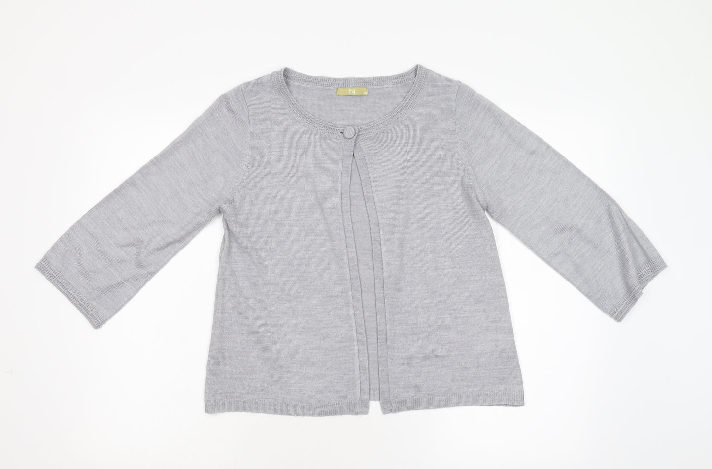 TU Womens Grey  Knit Cardigan Jumper Size 10