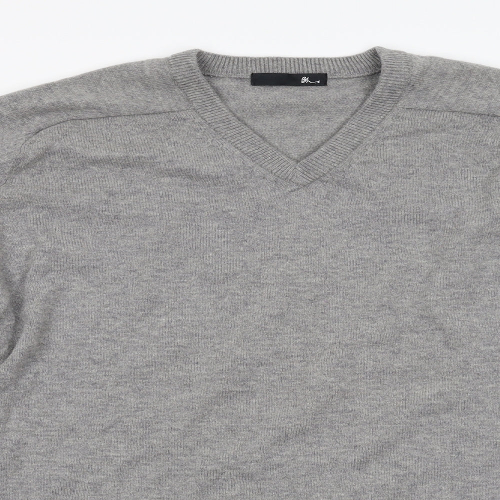 BHS Mens Grey  Knit Pullover Jumper Size L