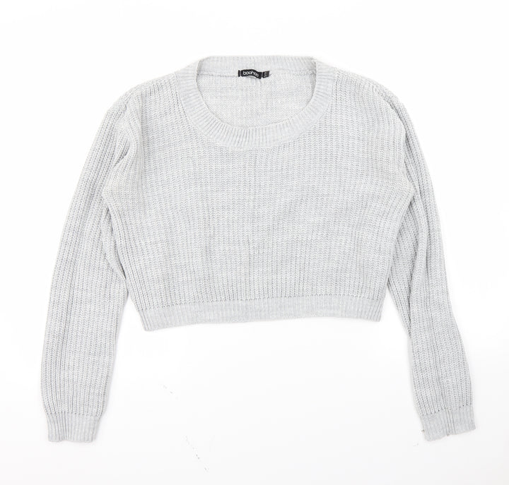 Boohoo Womens Grey   Pullover Jumper Size S