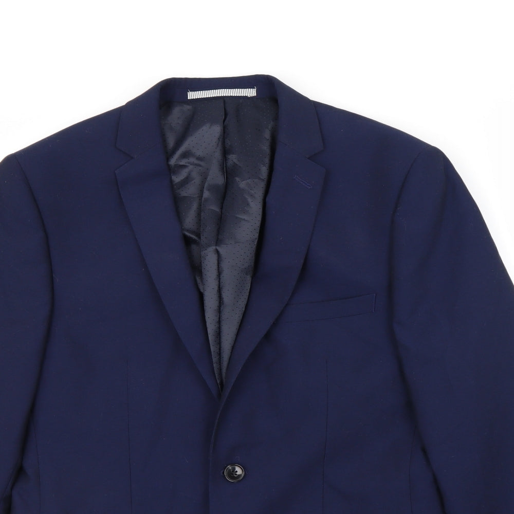 Preworn Mens Blue   Jacket Blazer Size 34  - shoulder pads