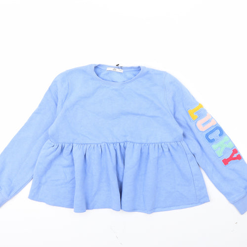 M&S Girls Blue   Pullover Jumper Size 10 Years