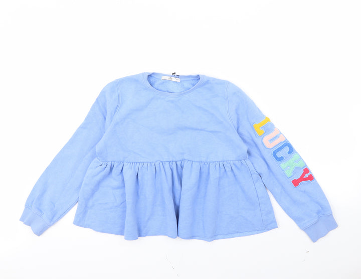 M&S Girls Blue   Pullover Jumper Size 10 Years