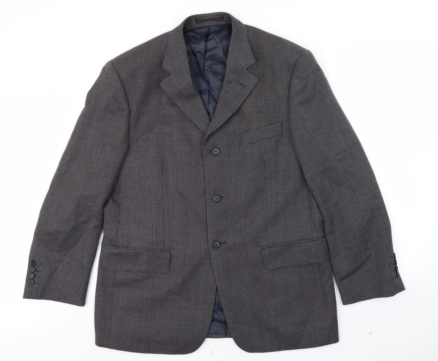 M&S Mens Blue   Jacket Blazer Size 40  - shoulder pads