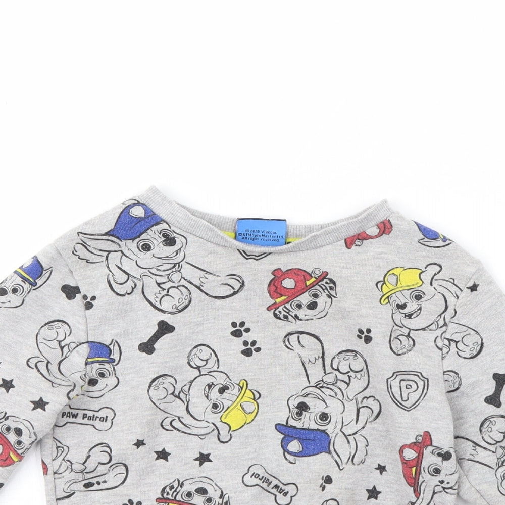 George Boys Grey Spotted  Pullover Jumper Size 2 Years  - Paw Patrol