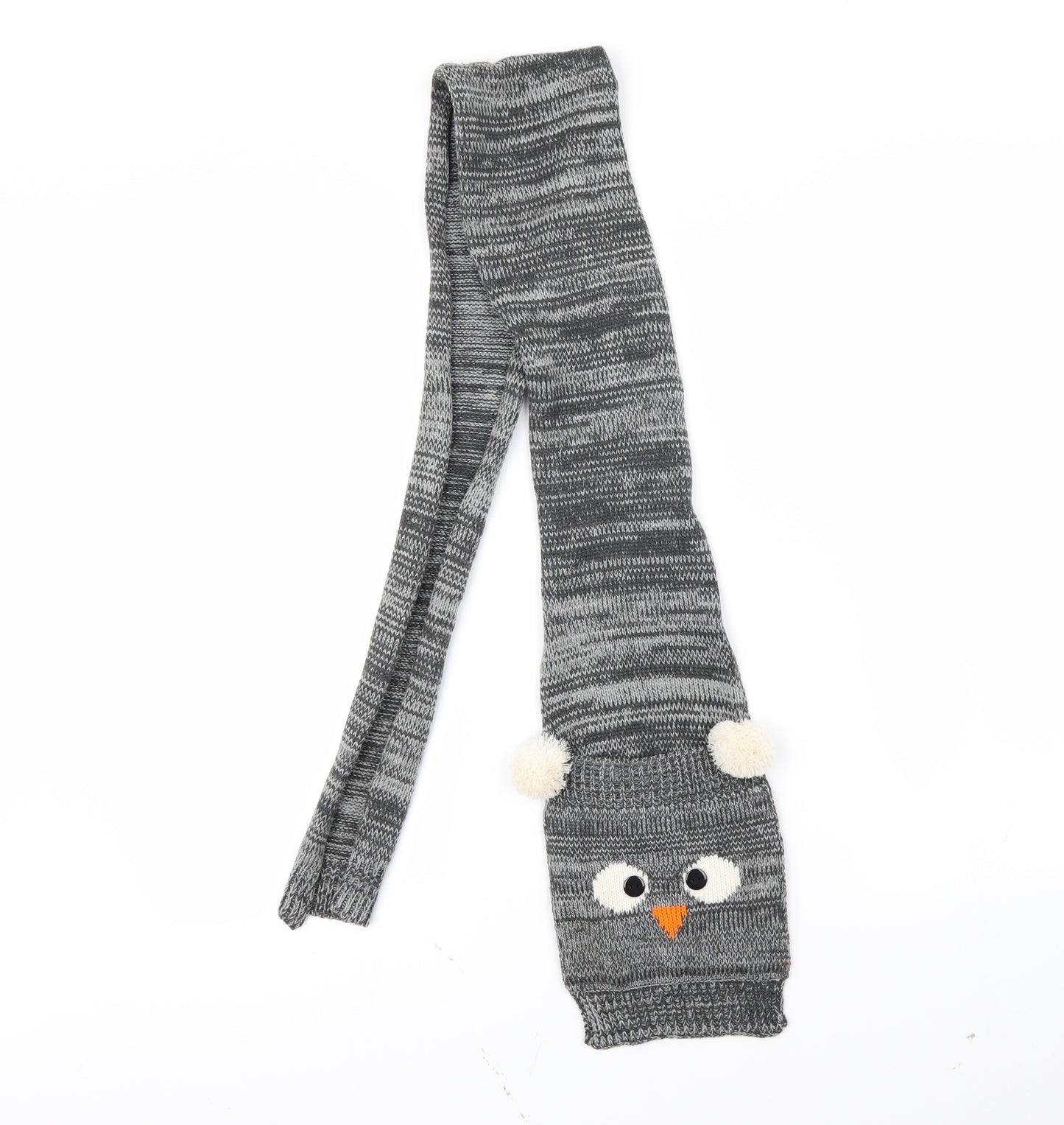 Preworn Boys Grey Striped  Scarf  One Size