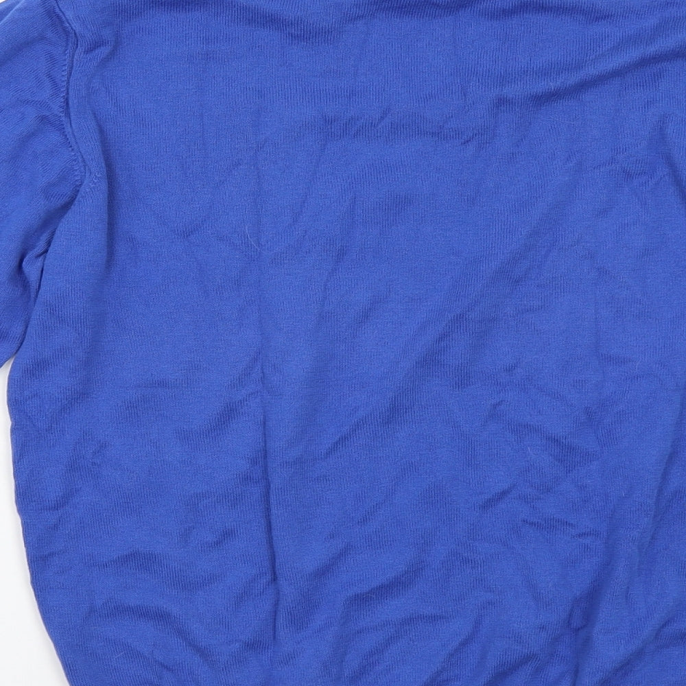 Isac Mens Blue  Knit Pullover Jumper Size M