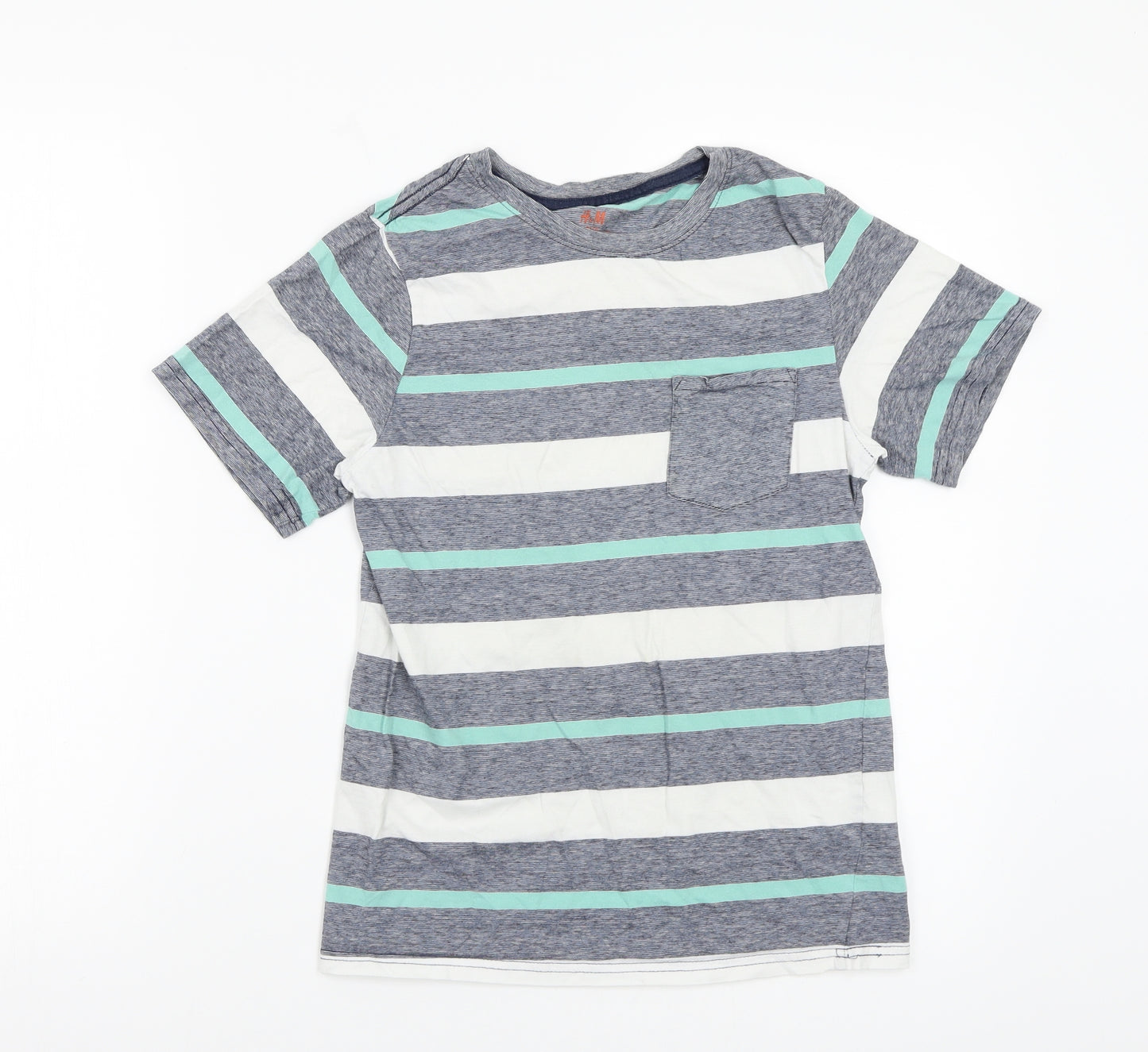 H&M Boys Multicoloured Striped  Basic T-Shirt Size 11-12 Years