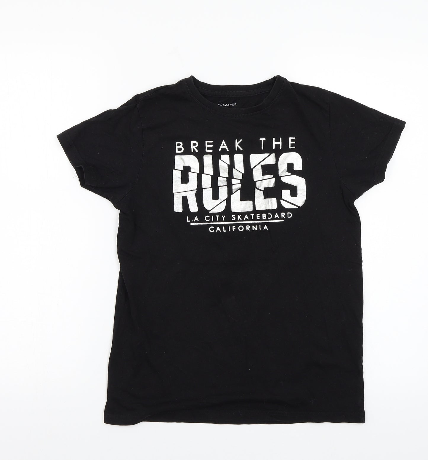Primark Boys Black   Basic T-Shirt Size 11-12 Years  - Break the rules