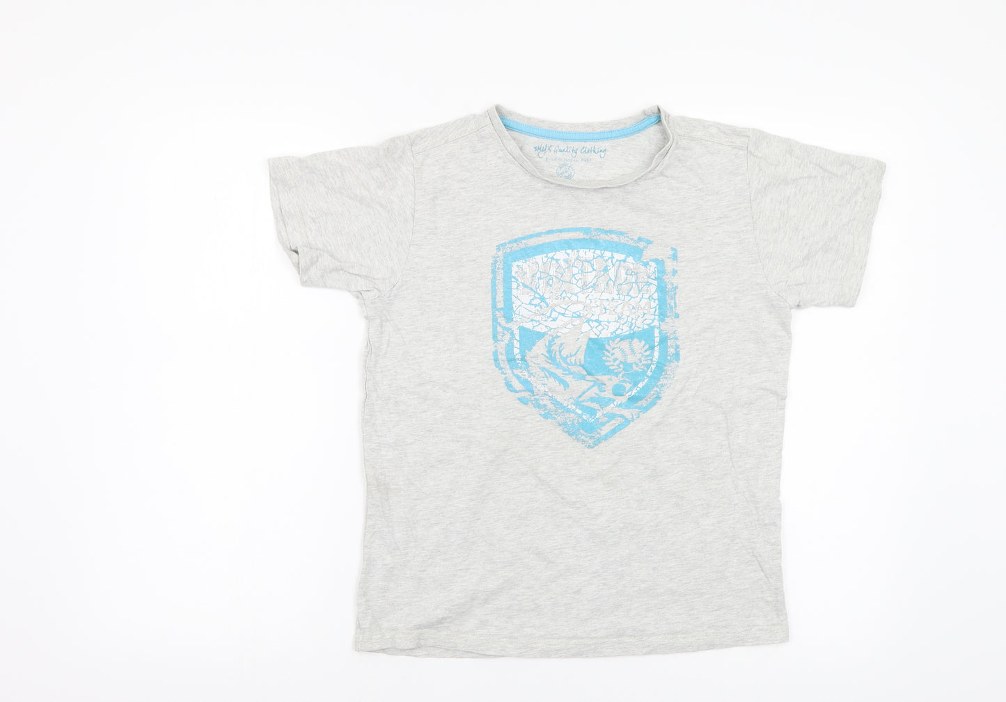 Smyx Boys Grey   Basic T-Shirt Size 14 Years