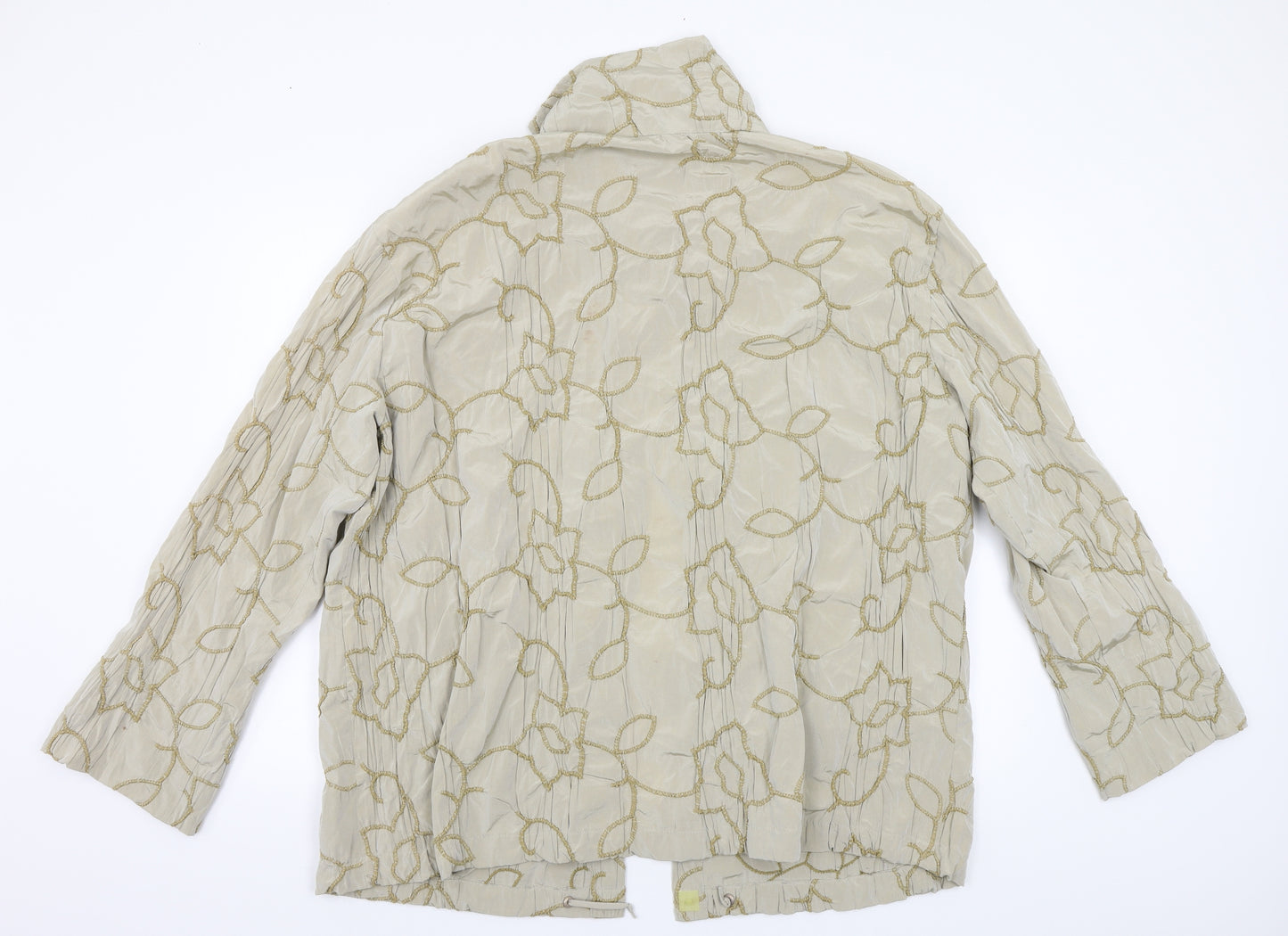 Wille Womens Beige Floral  Overcoat Jacket Size 16