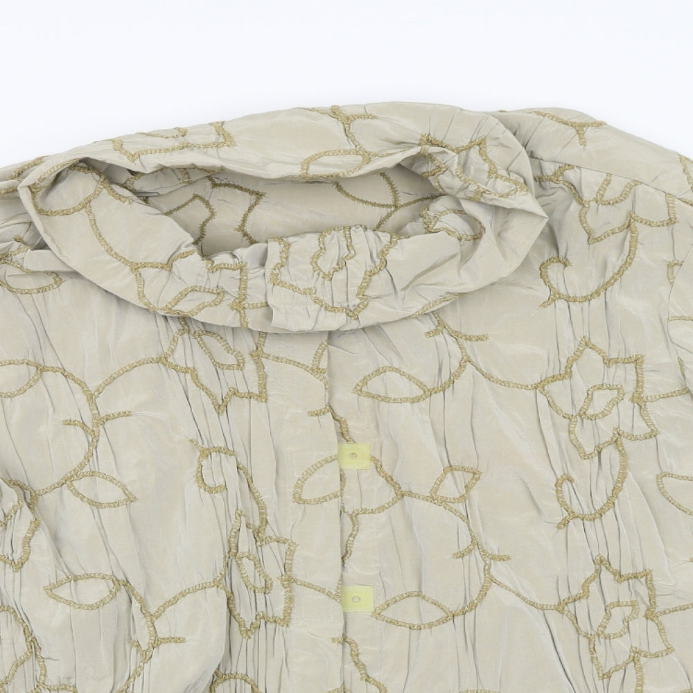 Wille Womens Beige Floral  Overcoat Jacket Size 16