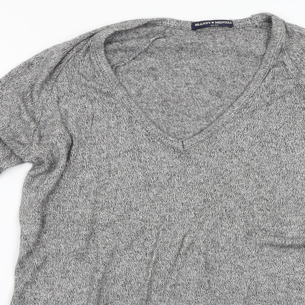 Brandy Melville Womens Grey  Knit Pullover Jumper One Size