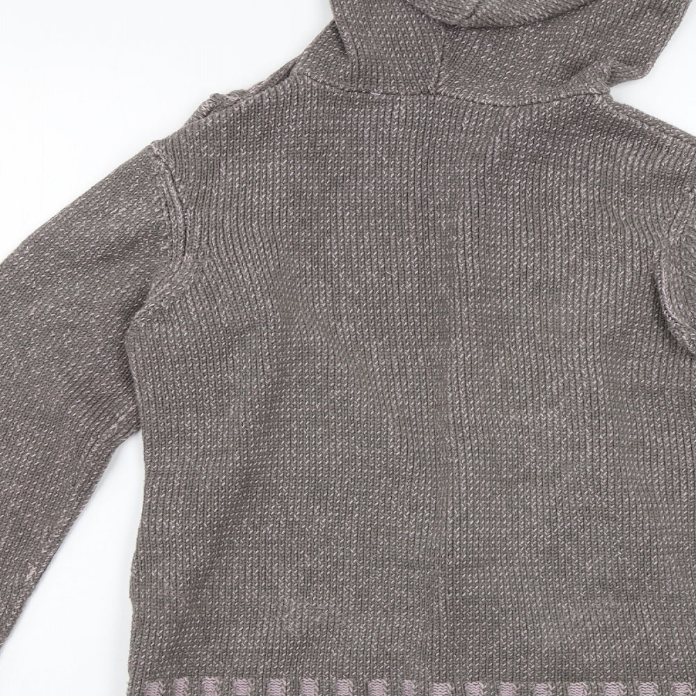 Kickers Womens Grey Striped  Cardigan Jumper Size 14