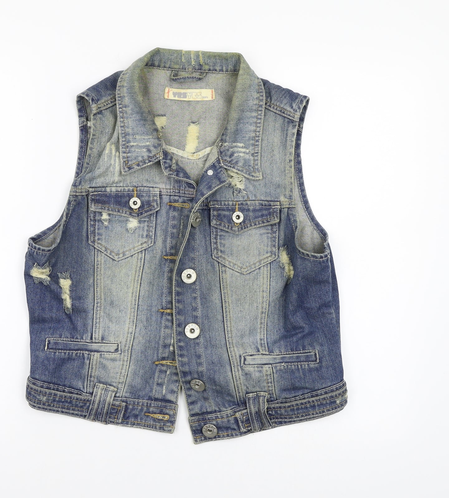 New Look Womens Blue  Denim Gilet Waistcoat Size 14