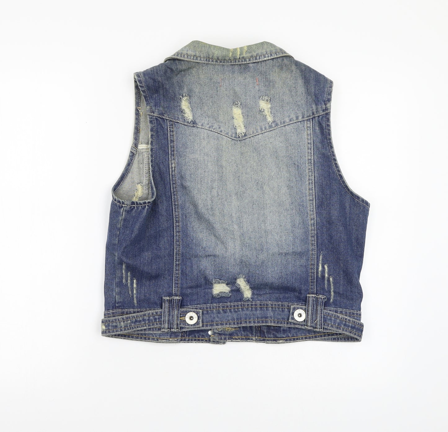 New Look Womens Blue  Denim Gilet Waistcoat Size 14