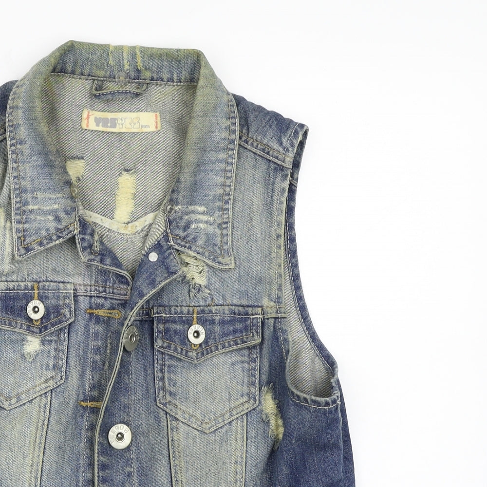 New Look Womens Blue  Denim Gilet Waistcoat Size 14