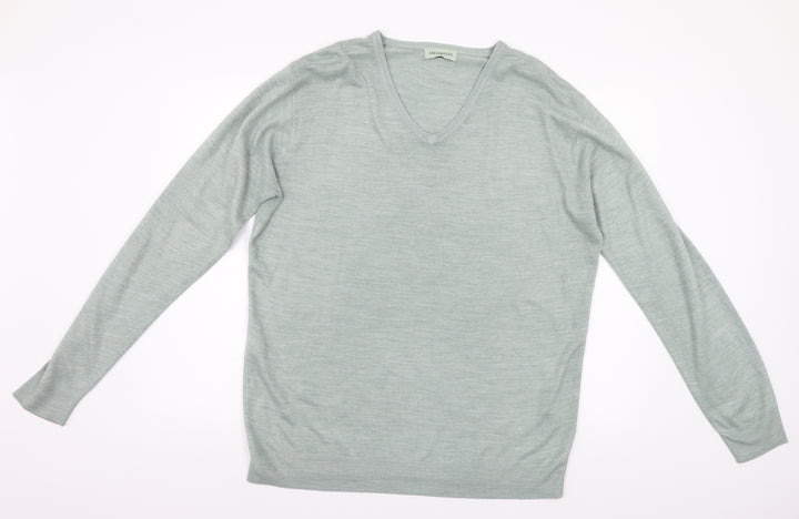 Greenwoods Mens Green Knit Pullover Jumper Size XL