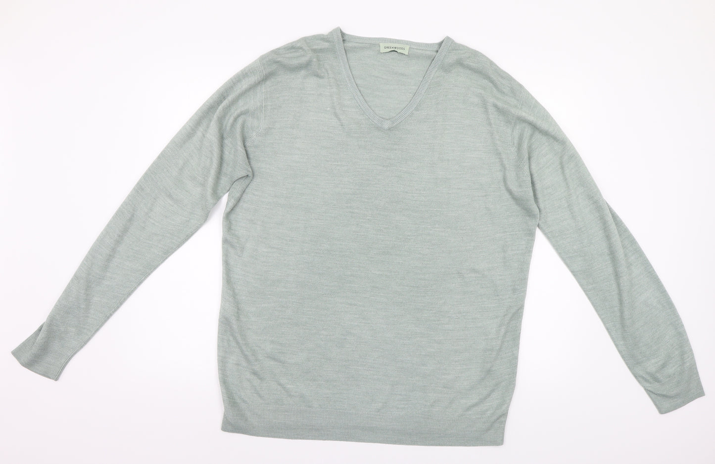 Greenwoods Mens Green  Knit Pullover Jumper Size XL