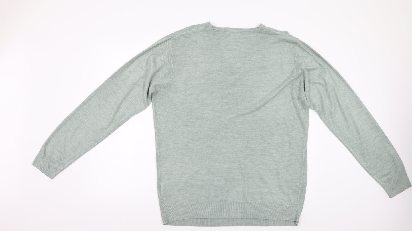 Greenwoods Mens Green  Knit Pullover Jumper Size XL