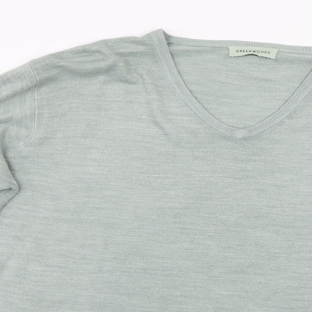 Greenwoods Mens Green  Knit Pullover Jumper Size XL