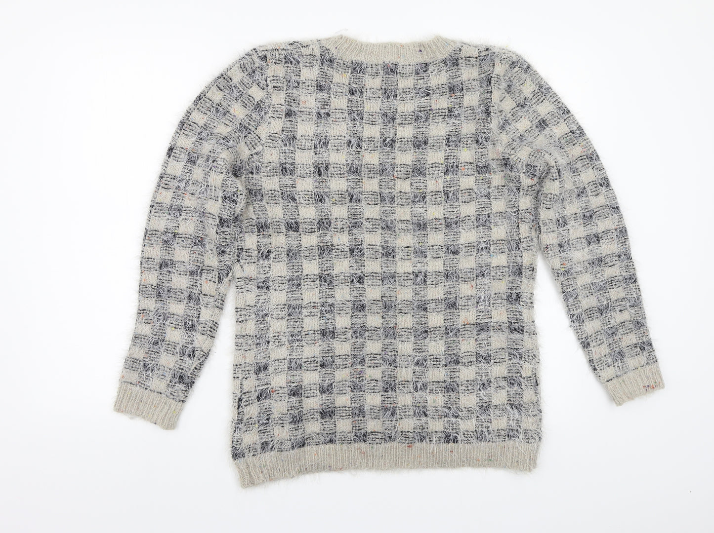 Miyoko London Womens Multicoloured Check  Pullover Jumper Size S