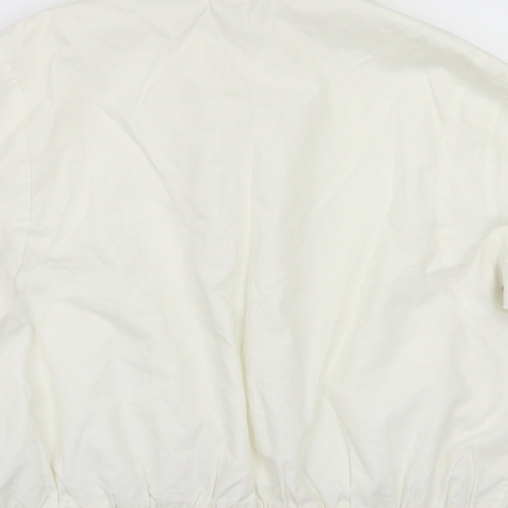 Preworn Womens Ivory   Bomber Jacket Jacket Size 16