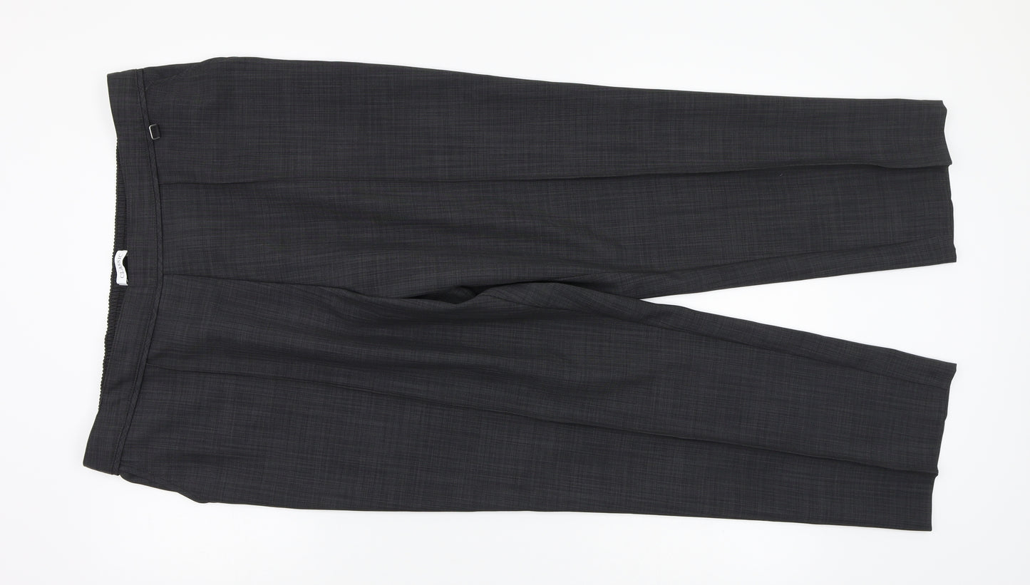 M&S Womens Grey Herringbone  Chino Trousers Size 18 L26.5 in