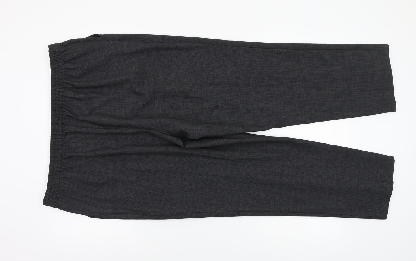 M&S Womens Grey Herringbone  Chino Trousers Size 18 L26.5 in