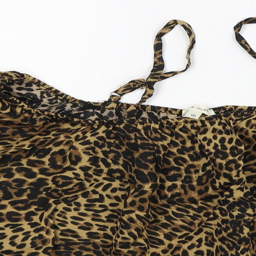 River Island Womens Orange Animal Print  Basic Blouse Size 10