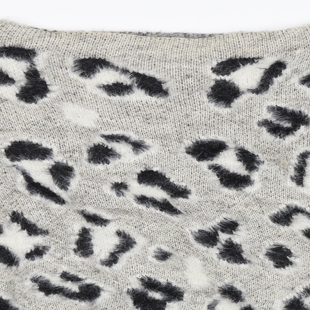 River Island Womens Grey Animal Print  Pullover Jumper Size 12