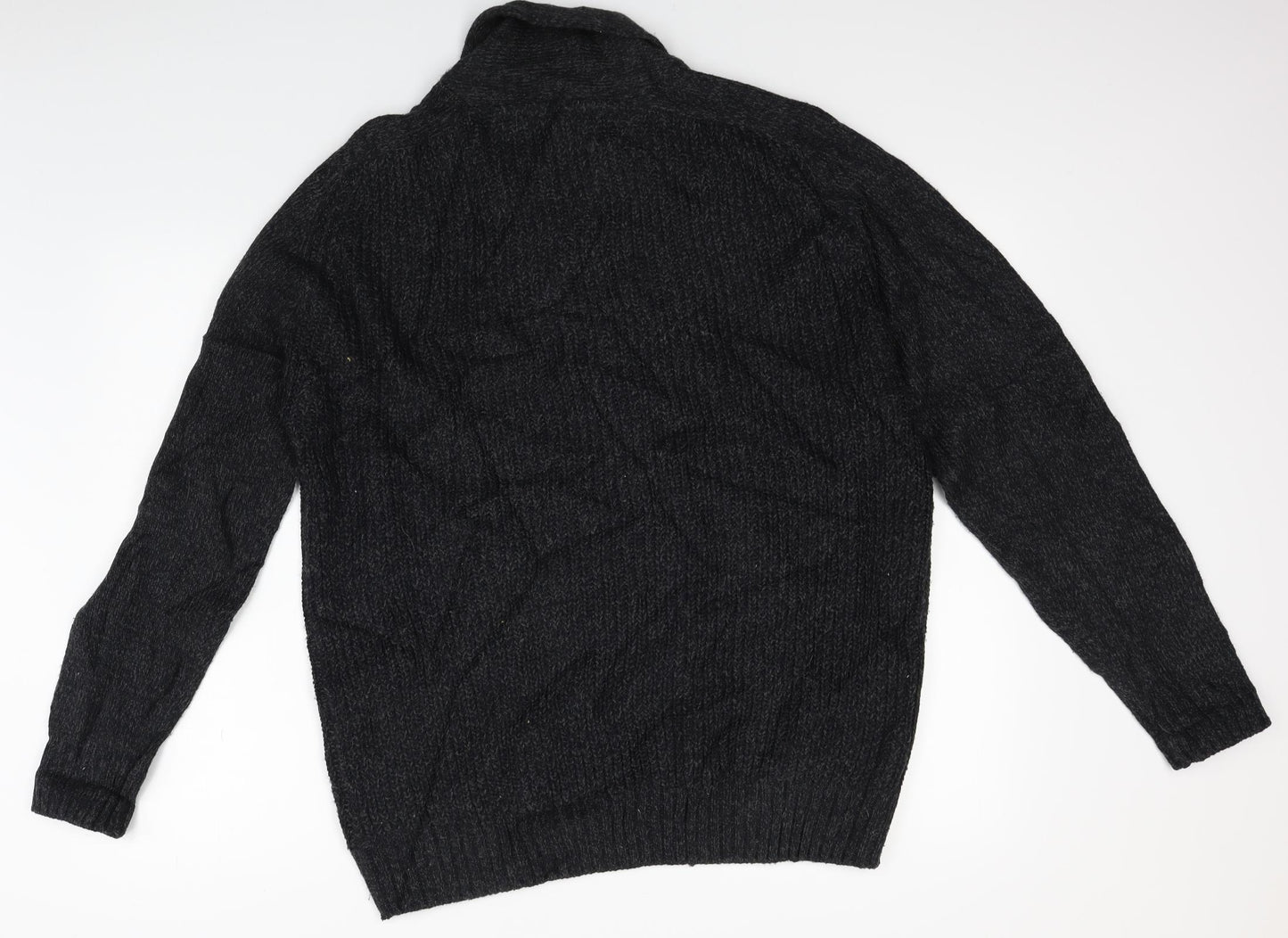 NEXT Mens Black  Knit Henley Jumper Size XL