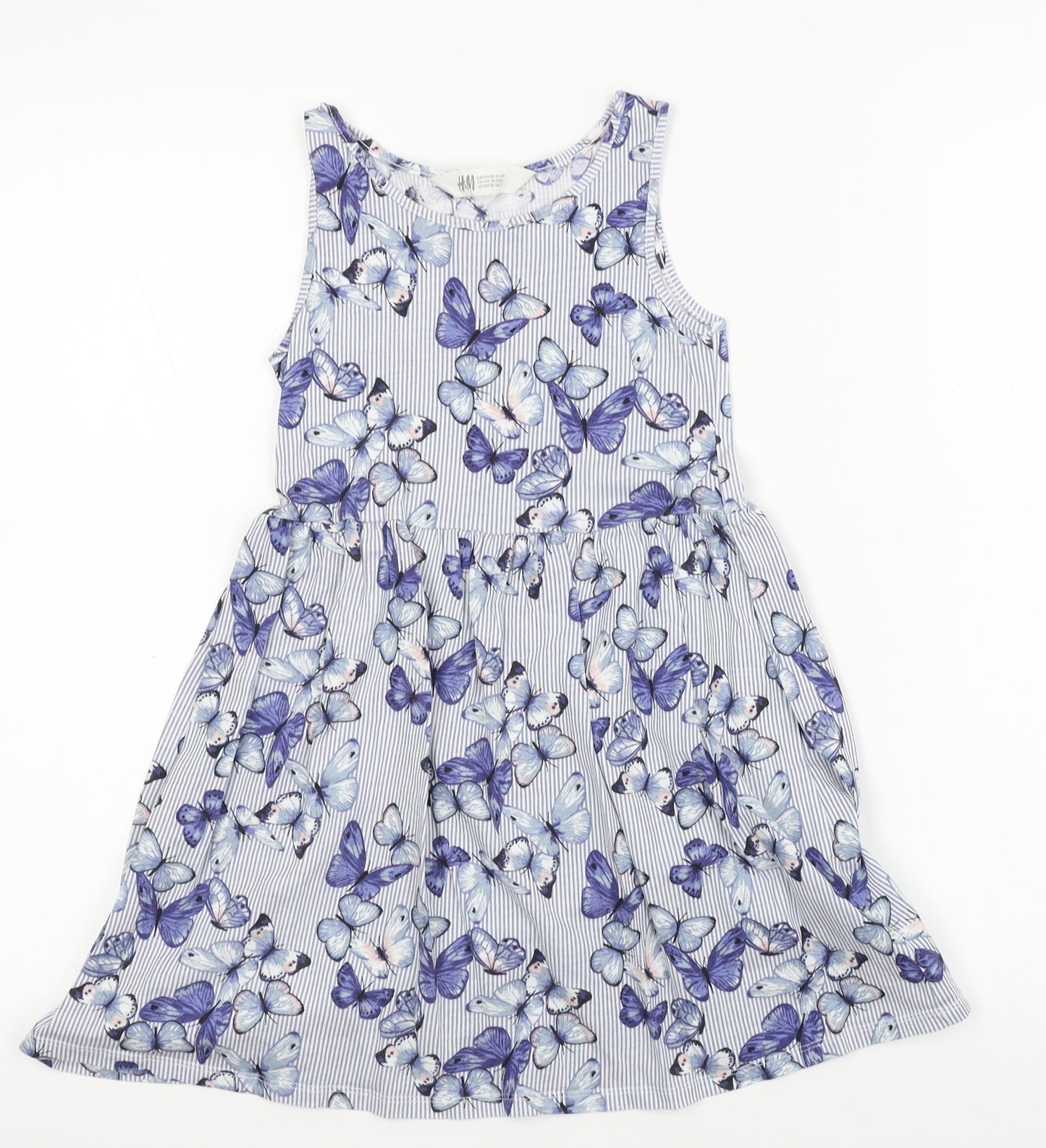 H&M Girls Blue Animal Print  A-Line  Size 6-7 Years