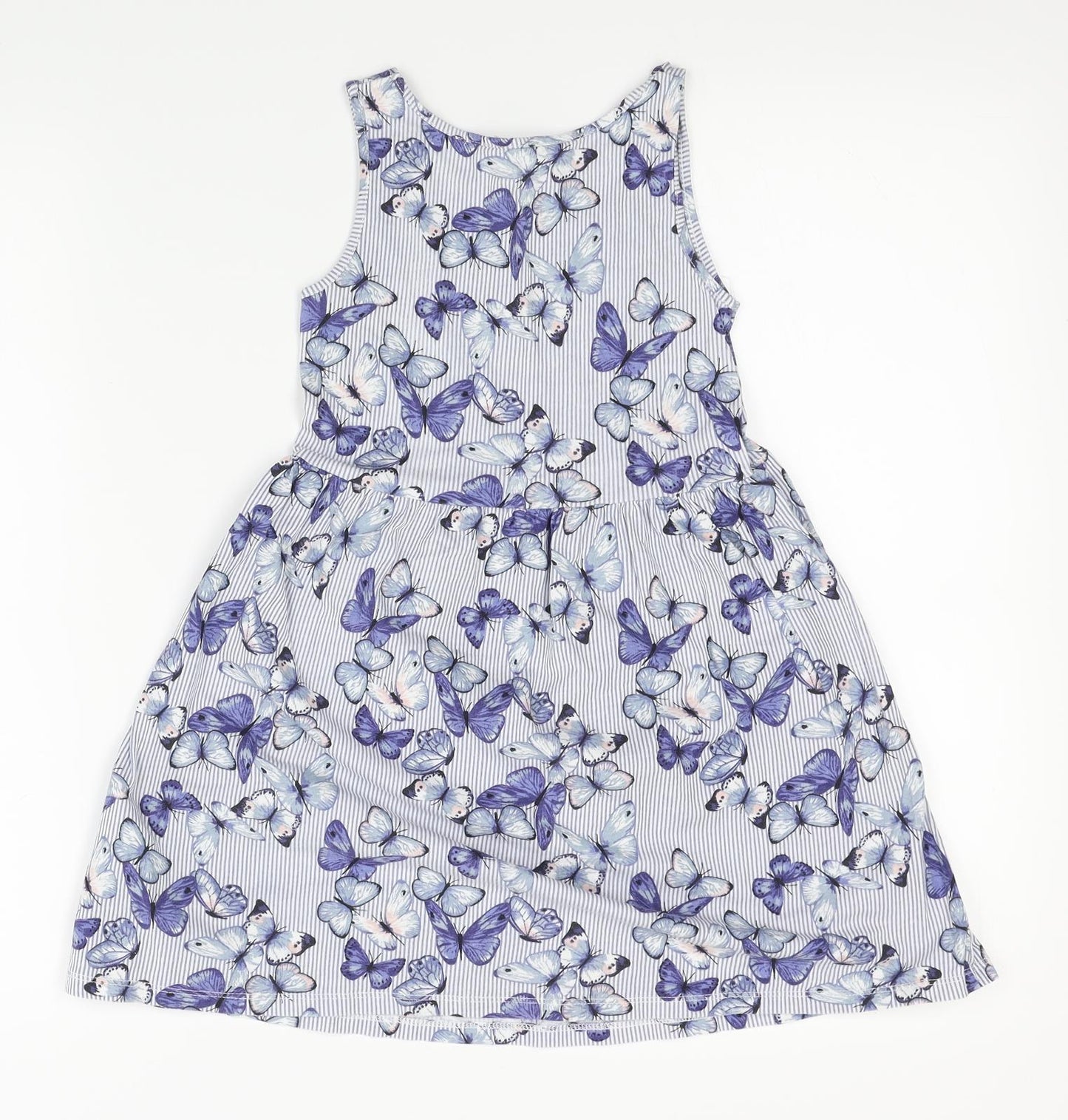H&M Girls Blue Animal Print  A-Line  Size 6-7 Years