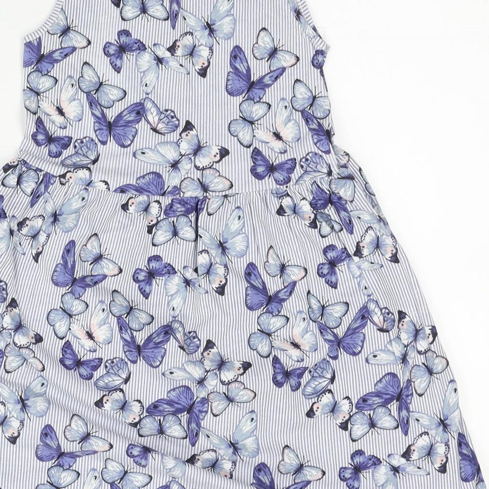H&M Girls Blue Animal Print  A-Line  Size 6-7 Years